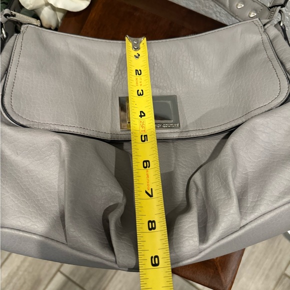 Juicy Couture Gray Leather with Royal Blue Interior Shoulder Purse - Picture 12 of 15